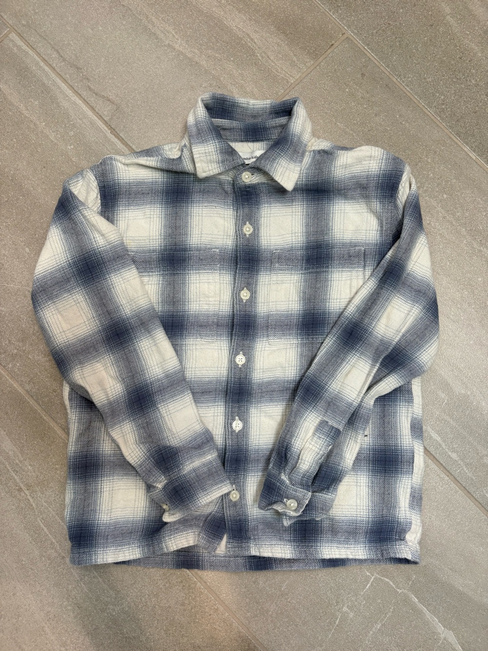 abercrombie kids Blue and White Plaid Button-Down Shirt